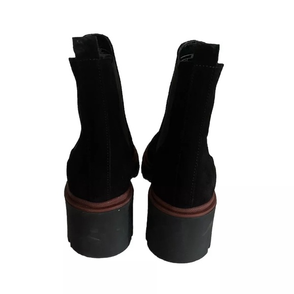 Antonio de Faria Black Suede Chelsea Rubber Pull-On Boots Size 6.5 - Picture 6 of 10